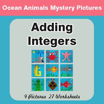 Adding Integers - Color-By-Number Math Mystery Pictures