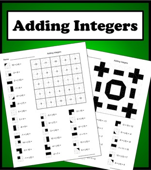 Preview of Adding Integers Color Worksheet
