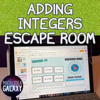 Preview of Adding Integers Activity Escape Room