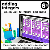 Adding Integers Digital Math Activity | 6th Grade Google S