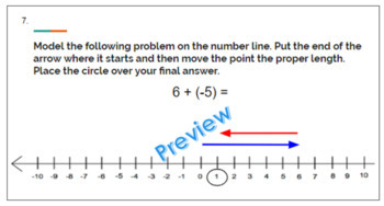 Preview of Adding Integers Digital Task Cards Distance Learning Activity