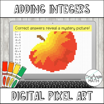 Preview of Adding Integers Pixel Art - Fall