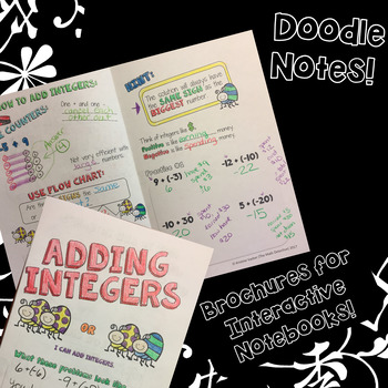 Preview of Adding Integers - Decorated Notes Brochure for Interactive Notebooks