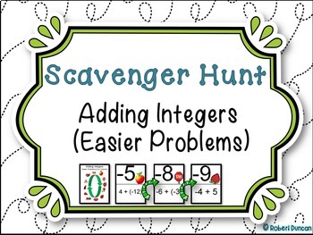 Preview of Adding Integers Scavenger Hunt - Easier Problems