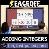 Adding Integers Game - Digital Math Review Game - Faceoff