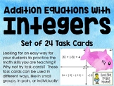 Adding Integers - Task Cards - Set of 24
