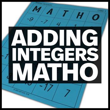 Preview of Adding Integers MATHO - Middle School Math Bingo Game