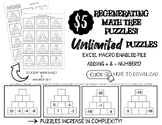 Adding and Subtracting Integers Math Puzzle Trees - UNLIMITED!