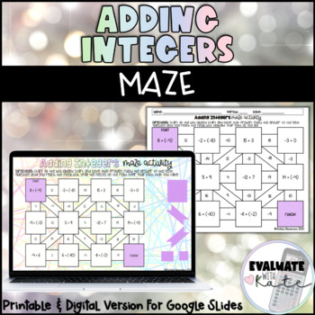 Preview of Adding Integers Printable & Digital Maze Activity