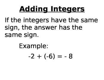 Adding Integers Poster by Amy Pirkl | TPT