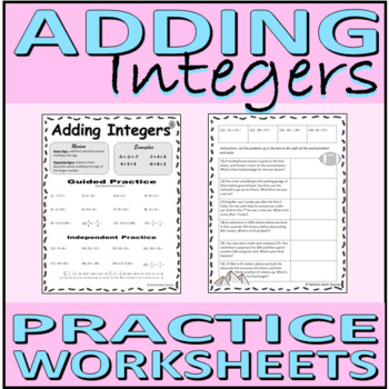 Preview of Adding Integers - Practice Worksheets