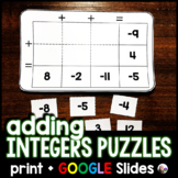 Adding Integers Puzzle Activities - print and digital