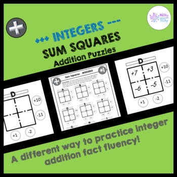 Preview of Adding Integers Puzzles - Sum Squares Rational Numbers