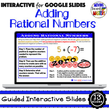 Preview of Adding Integers/ Rational Numbers Guided Interactive Lesson