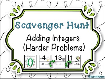 Preview of Adding Integers - Scavenger Hunt - Harder Problems