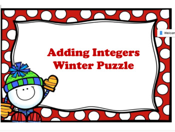 Preview of Adding Integers Winter Puzzle