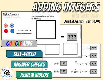 Preview of Adding Integers with Same Signs - Digital Assignment