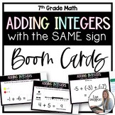 Adding Integers with the Same Sign Boom Cards