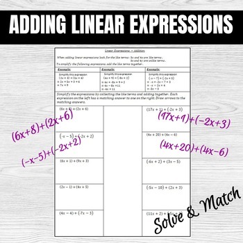 Preview of Adding Linear Expressions