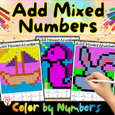 Adding Mixed Numbers - Color by Numbers