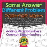 Adding Mixed Numbers Common Denominators Same Answer - Dif