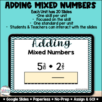 Adding Mixed Numbers [Google Classroom Compatible] | Math Centers