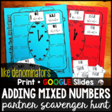 Adding Mixed Numbers Partner Scavenger Hunt Activity {LIKE