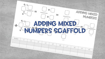 Preview of Adding Mixed Numbers Scaffold