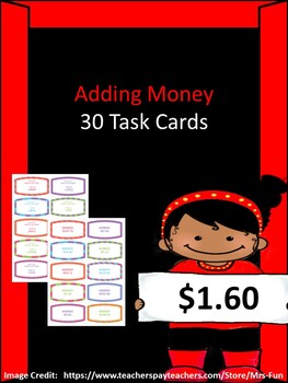 Preview of Adding Money (30 Task Cards w/ Answers)