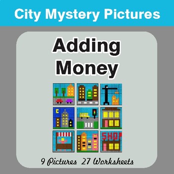 Adding Money - Color-By-Number Math Mystery Pictures
