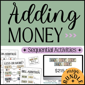Preview of Adding Money Math Worksheets, Digital Activities, Task Cards | MEGA BUNDLE