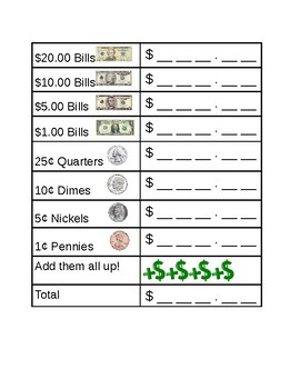 adding money worksheet by classroom de mr katz tpt