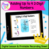 Adding Multiple 2 Digit Numbers - 2nd Grade Math Digital M