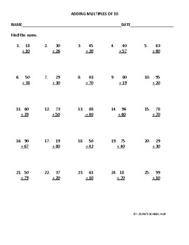 45+ Adding Multiples Of 10 Worksheet / Addition Worksheets Dynamically