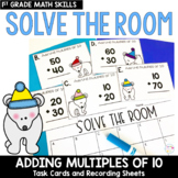 Adding Multiples of 10 Math Task Cards First Grade Solve the Room