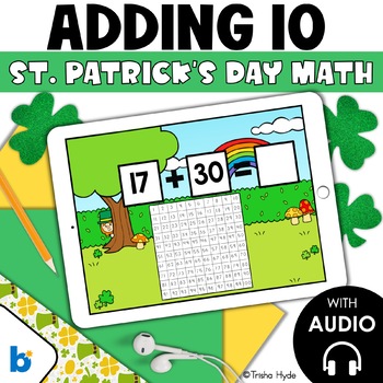 Preview of Adding Multiples of Ten | St. Patrick's Day | Boom Cards