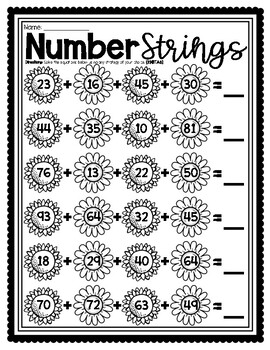 Preview of Adding Number Strings Addition Worksheet
