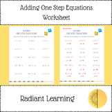 Adding One Step Equations Worksheet