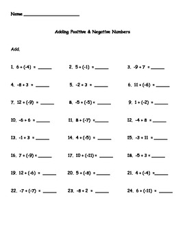 math negative and positive rules