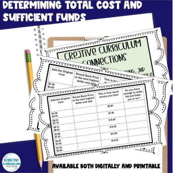 Preview of Life Skills Adding Rounded/Mixed Prices & Determine Sufficient Funds Printable