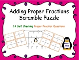 Adding Proper Fractions Scramble Puzzle