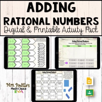 Preview of Adding Rational Numbers Digital Activity Pack 
