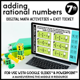 Adding Rational Numbers Digital Math Activity | 7th Grade 