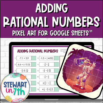 Preview of Adding Rational Numbers Digital Pixel Art Activity