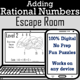 Adding Rational Numbers Activity Digital Escape Room: Virtual Math Breakout Game