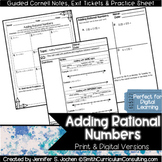 Adding Rational Numbers Guided Cornell Notes - Perfect for AVID