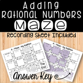No Prep Adding Rational Numbers Maze