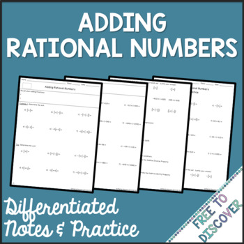 Preview of Adding Rational Numbers Notes and Practice