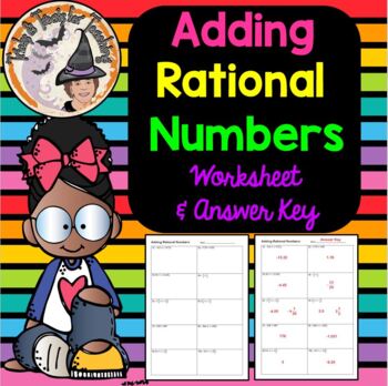 Adding Rational Numbers Worksheet and Answer Key Distance Learning Math