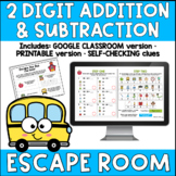 Adding & Subtracting 2 Digit Numbers BACK TO SCHOOL Escape